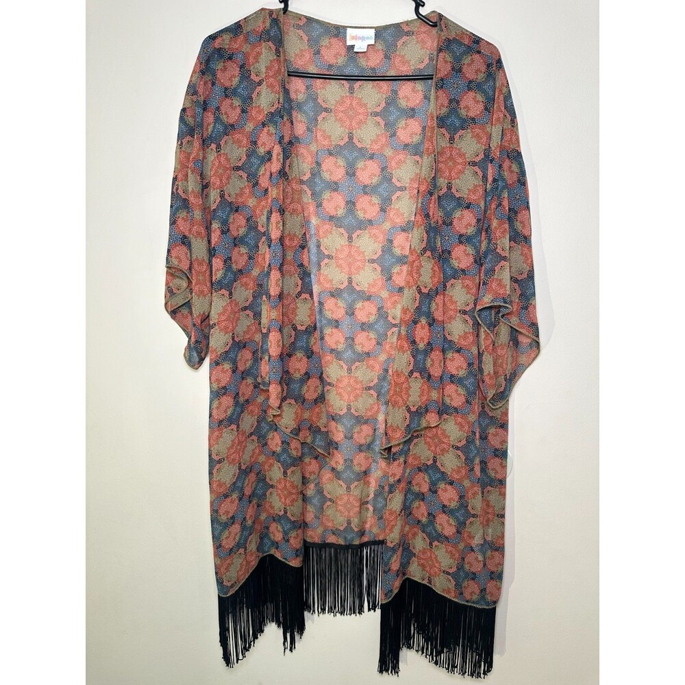 LuLaRoe 'Monroe' Fringed Kimono Cover Up SIZE L
